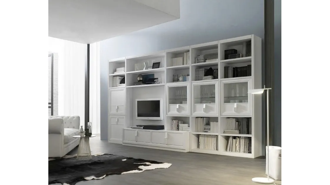 Libreria Tea C finitura Bianco Puro di Fasolin