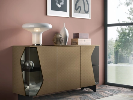 Madia 02 in materico decor con inserti in vetro di Corso 11