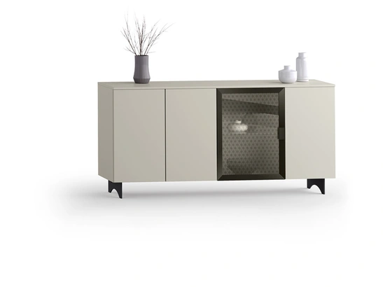 Madia 09-1 in laccato opaco con vetro decorato di Corso 11