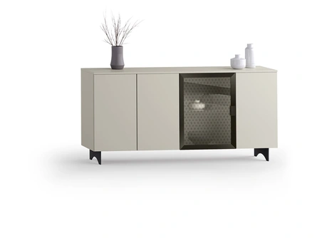 Madia 09-1 in laccato opaco con vetro decorato di Corso 11