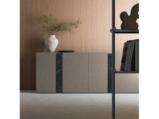 Madia DA45 in essenza Rovere con inserti in gres di Dall'Agnese