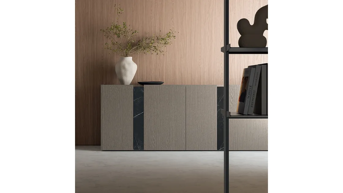 Madia DA45 in essenza Rovere con inserti in gres di Dall'Agnese