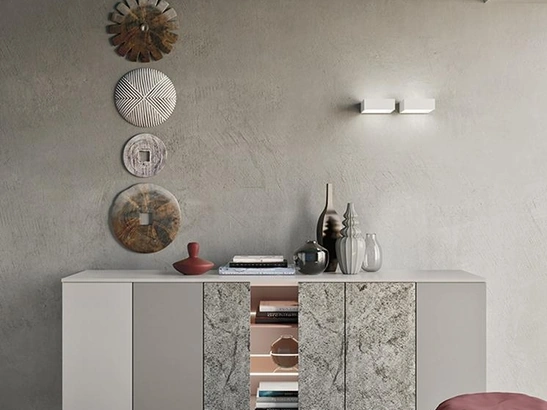 Madia Horizon Tetris 958 in laccato e vetro di Mobilgam