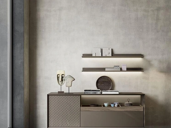 Madia Horizon Zen 1030 in laccato e legno intarsiato di Mobilgam