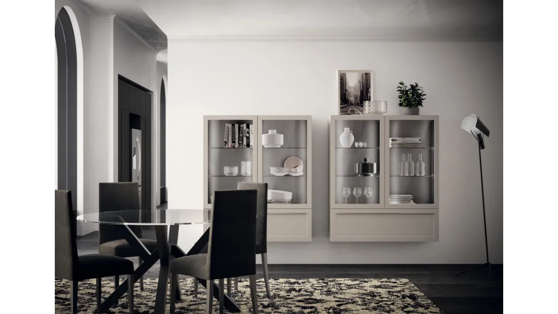 Madia Living Carattere sospesa 05 in laccato Visone di Scavolini