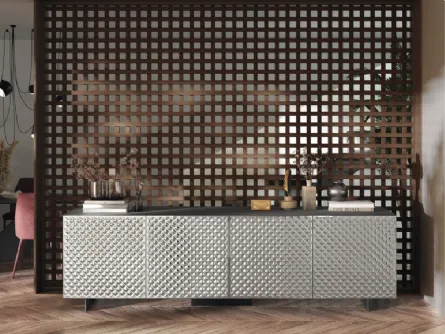 Madia Sideboard 03 in vetro specchiato a rombi di Scavolini