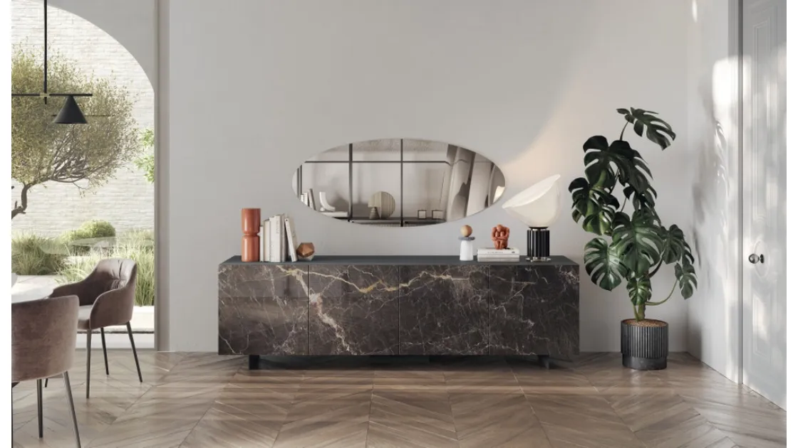 Madia Sideboard 04 in finitura marmo brown di Scavolini