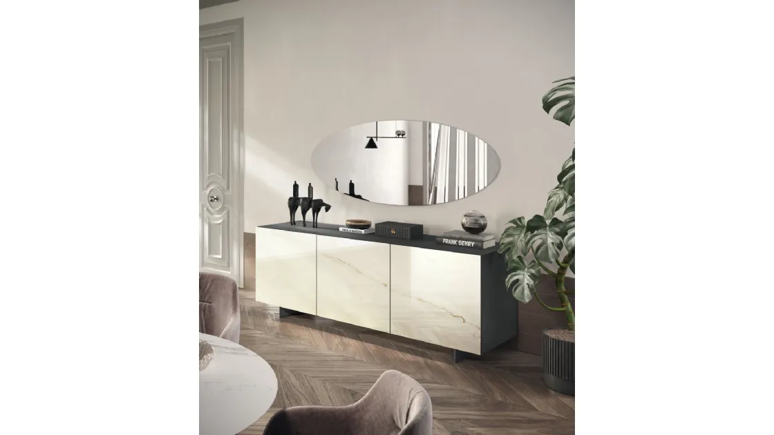 Madia Sideboard 04 in finitura lincoln oro di Scavolini