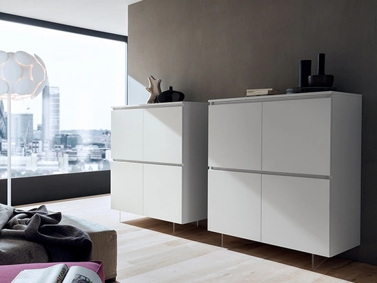 Mobile ingresso Alto Bea in truciolare placcato HPL Bianco di La Primavera