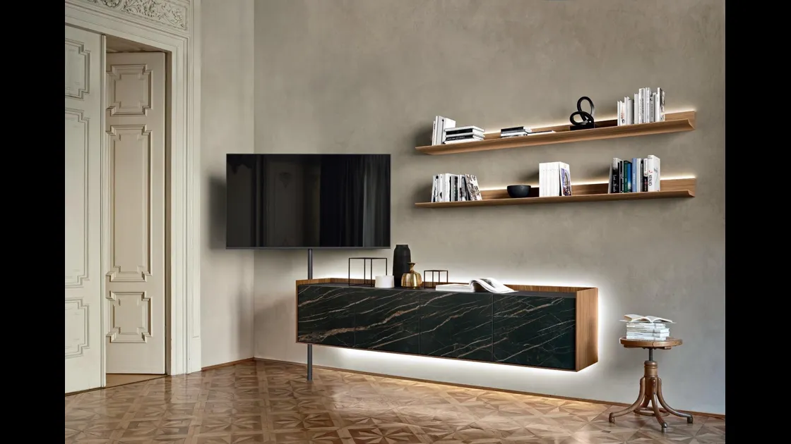 Mobile Porta Tv Cabaret in Ceramica di Sangiacomo