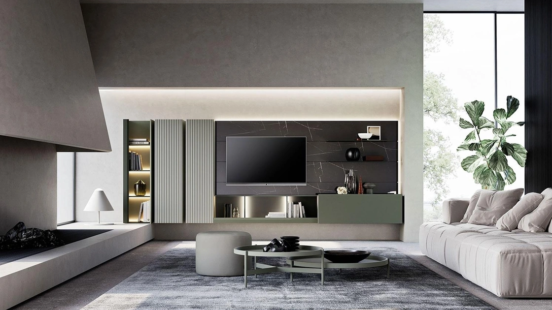 Parete Attrezzata Composizione Horizon 1000 di Mobilgam