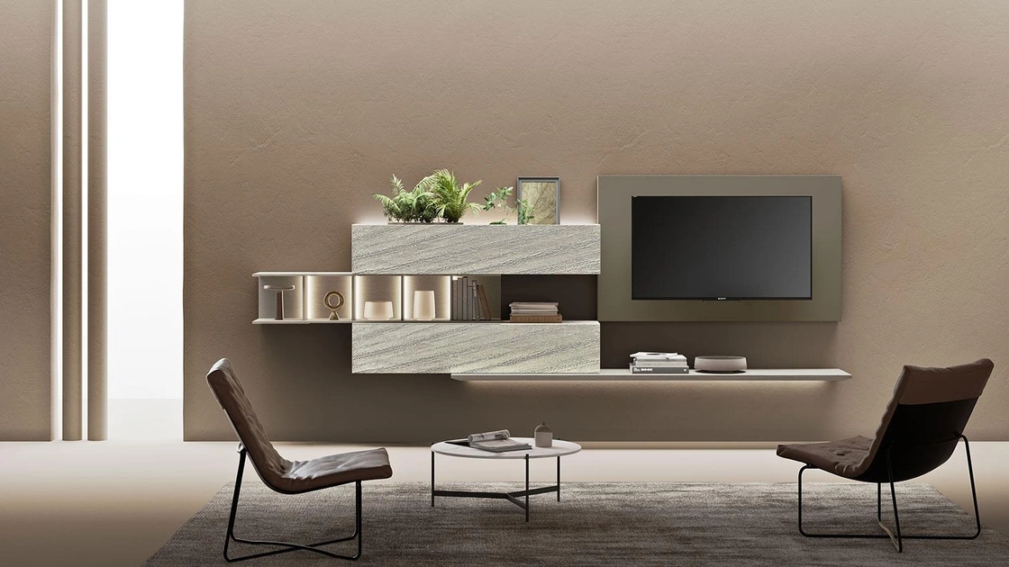 Parete Attrezzata Composizione Horizon 1018 di Mobilgam