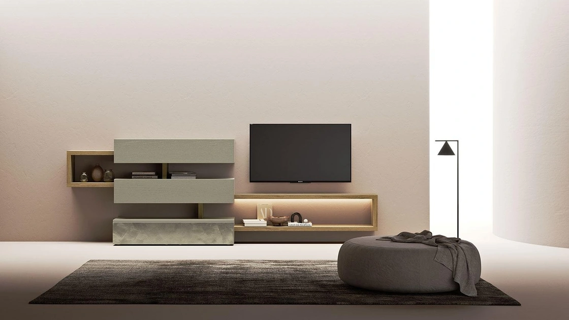 Parete Attrezzata Composizione Horizon 1019 di Mobilgam