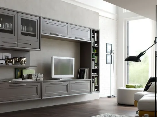 Parete Attrezzata Cristina 21P21 finitura Grigio Milano di Fasolin