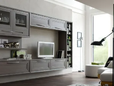 Parete Attrezzata Cristina 21P21 finitura Grigio Milano di Fasolin