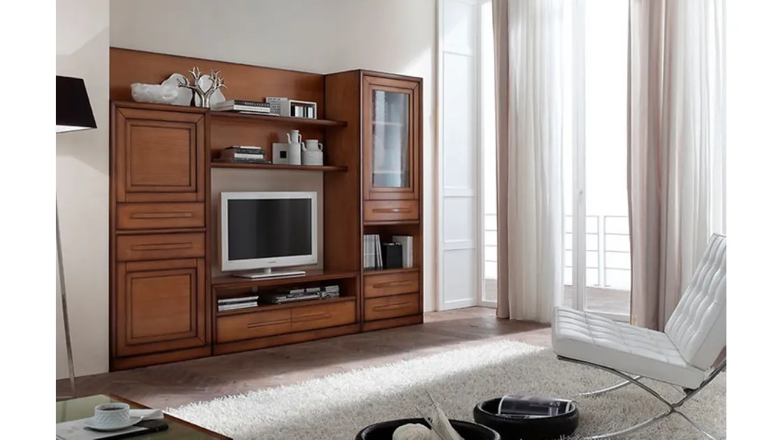 Parete Attrezzata Cristina 21P18 finitura Noisette di Fasolin