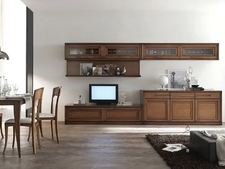 Parete Attrezzata Cristina 21P19 finitura Noisette di Fasolin