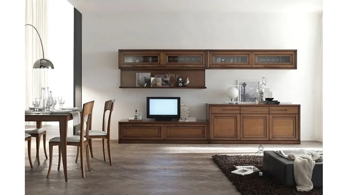 Parete Attrezzata Cristina 21P19 finitura Noisette di Fasolin