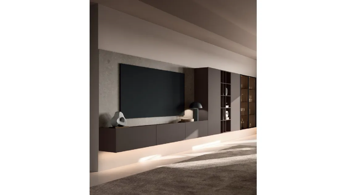 Parete Attrezzata sospesa DA45 Moka di Dall'Agnese