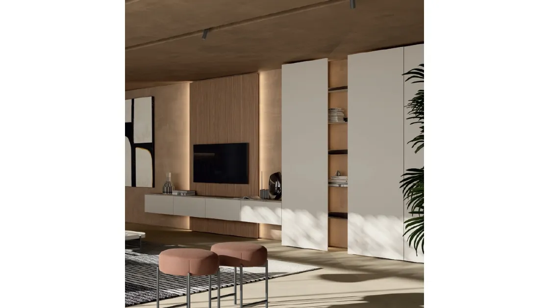 Parete Attrezzata DA45 Grigio Seta di Dall'Agnese