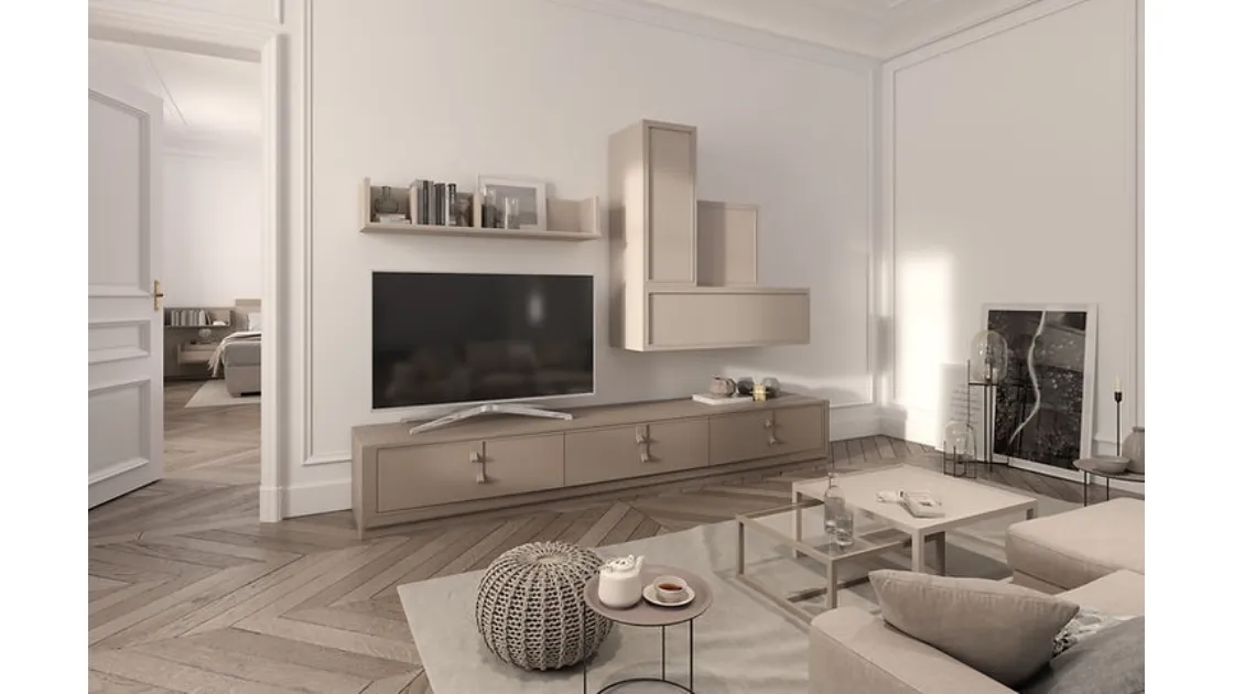 Parete Attrezzata Flor 47F15 finitura Denver e Torrone di Fasolin