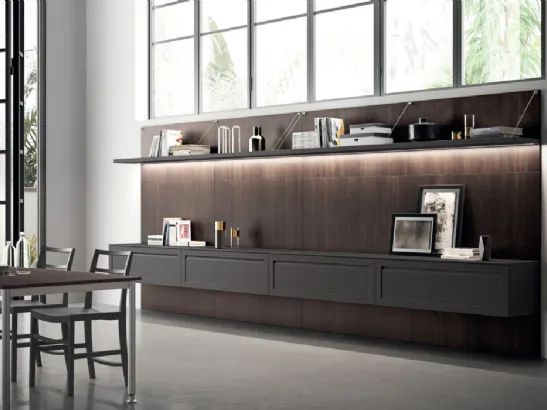 Parete Attrezzata Living Carattere 01 Grigio Ferro di Scavolini