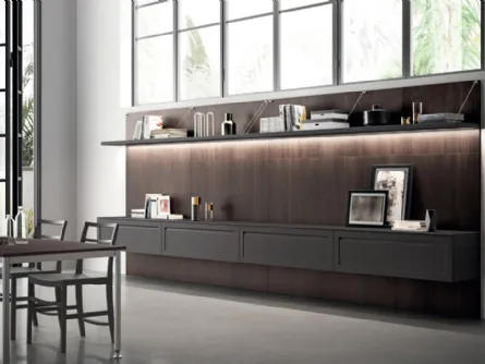 Parete Attrezzata Living Carattere 01 Grigio Ferro di Scavolini