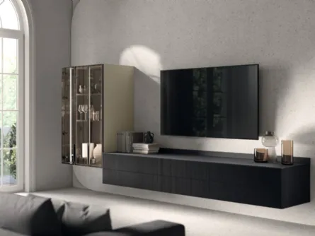 Parete Attrezzata Living Musa in Rovere Berry 04 di Scavolini