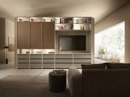 Parete Attrezzata Living Poetica 01 di Scavolini