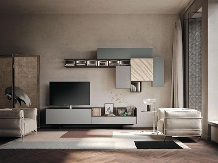 Parete Attrezzata Composizione Horizon 909 in laccato opaco di Mobilgam