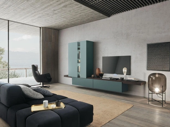 Parete Attrezzata Composizione Horizon 921 in laccato opaco di Mobilgam