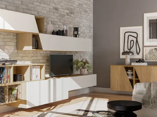 Parete Attrezzata moderna Pratico PTG323 di SantaLucia