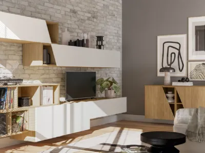 Parete Attrezzata moderna Pratico PTG323 di SantaLucia