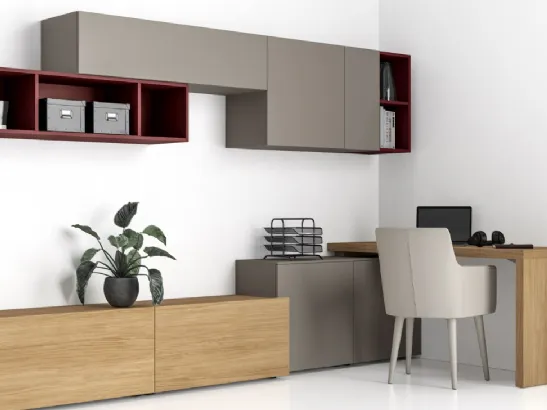 Parete Attrezzata con scrivania Pratico PTG324 di SantaLucia