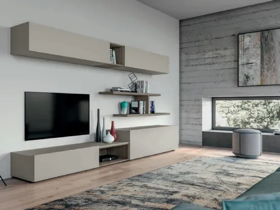 Parete Attrezzata moderna in laccato opaco Pratico PTG302 SantaLucia