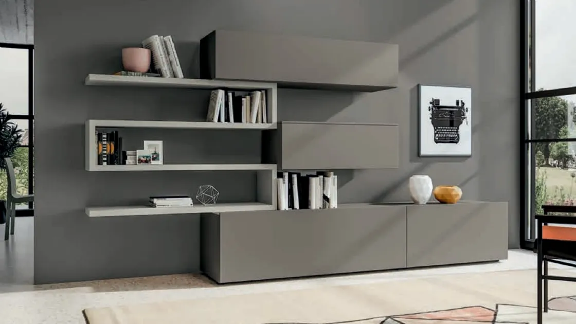 Parete Attrezzata moderna Pratico PTG310 di SantaLucia