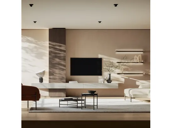 Parete Attrezzata Slim Grigio Perla di Dall'Agnese