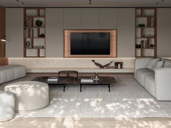 Parete Attrezzata Speed in Laccato e Gres di Dall'Agnese