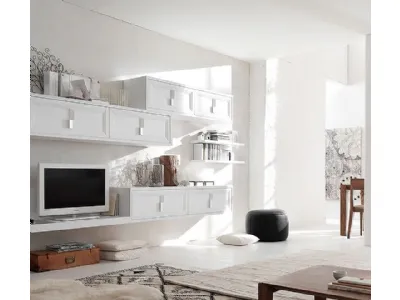 Parete Attrezzata Tea U finitura Bianco Puro di Fasolin