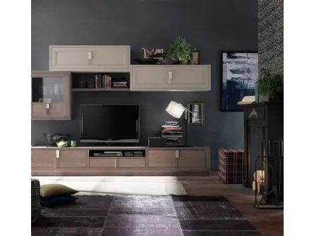 Parete Attrezzata Tea V finitura Creta e Madreperla di Fasolin