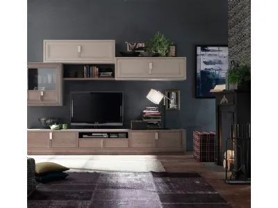 Parete Attrezzata Tea V finitura Creta e Madreperla di Fasolin