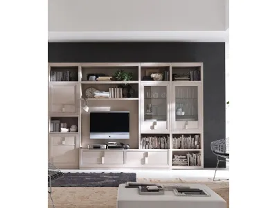 Parete Attrezzata Tea M finitura Madreperla di Fasolin