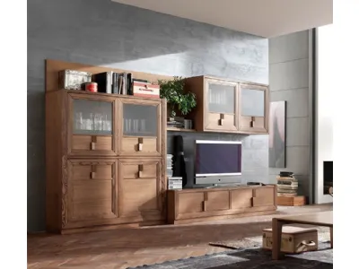 Parete Attrezzata Tea N finitura Tabacco di Fasolin