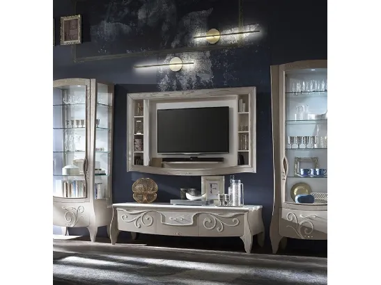 Parete Attrezzata Trésor TS1 finitura Cipria e Gesso di Fasolin