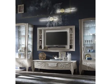 Parete Attrezzata Trésor TS1 finitura Cipria e Gesso di Fasolin