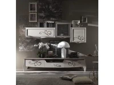 Parete Attrezzata Trésor TS2 finitura Cipria e Denver di Fasolin