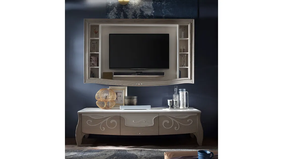 Parete Attrezzata Trésor TS3 Cipria e Gesso di Fasolin