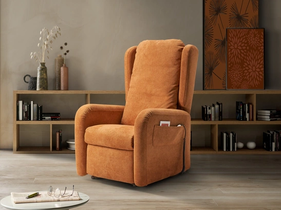 Potrona Relax Lift in tessuto Bianca de Il Benessere