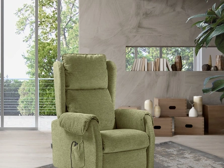 Poltrona Relax Lift Frida in tessuto con schienale imbottito in fiocco memory de Il Benessere