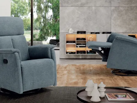 Poltrona a dondolo in tessuto William di Spaziorelax